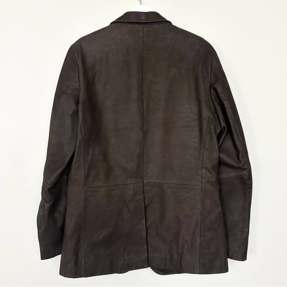 Banana Republic Brown Leather Blazer Coat